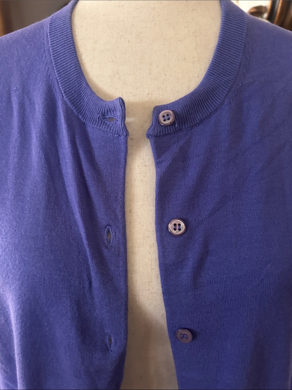 Periwinkle Purple Crewneck Cardigan - Picture 3 of 13